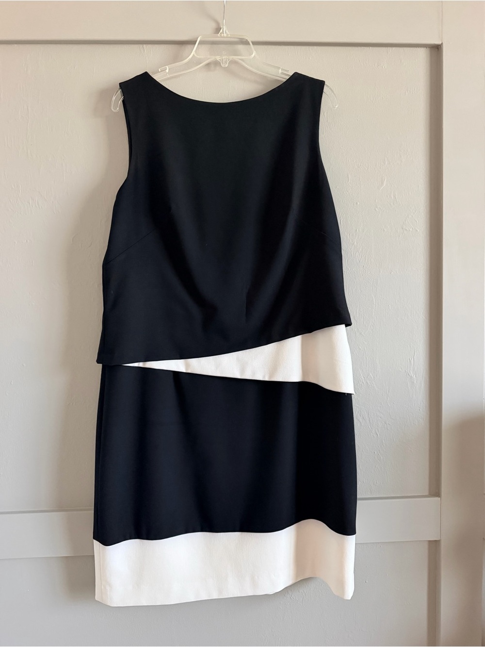 Ralph Lauren Women's Black and White Layered Sheath Dress